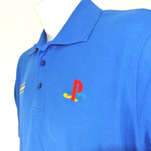 BLOCKBUSTER VIDEO Sony Playstation Vintage Employee Uniform Shirt Blue S Small - Picture 3 of 10